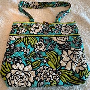 Vera Bradley Floral Tote/Book  Bag - Blue and Green